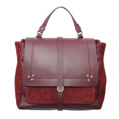 Edouard Bag in Bordeaux by Jerome Dreyfuss   http://kisanstore.com/index.php/just-in/edouard-bag-in-bordeaux-caviar-jerome-deyfuss.html Burgundy Satchel Bag With Gold-tone Hardware, Messenger Bag, Satchel, Bag Accessories, Shoe Accessories