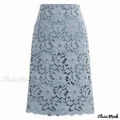 Olivia Mark - Lace Midi Skirt with a Contoured Fit Warm Skirts, Floral Lace Skirt, Pink Midi Skirt, Bodycon Midi Skirt, Lace Midi Skirt, Office Skirt, Bandage Skirt, Knee Length Skirt Pencil, Summer Lace