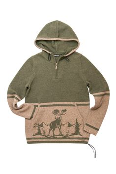 The Huntsman brings premium warmth and comfort to any outdoor activity. Crafted with a blend of wool and recycled polyester, this hoodie stands up to the elements with a stylish and functional design inspired by the outdoors. Enjoy the unique comfort and durability of wool and recycled polyester in one great hoodie. EcoSizing™ EcoSizing™ is a relaxed, unisex fit. EcoSizing™ is an eco-friendly sizing model we developed to reduce pollution and “deadstock”. All items are carefully designed to comfo Brown Outerwear With Kangaroo Pocket For Outdoor, Winter Outdoor Half-zip Hoodie, Winter Half-zip Outdoor Hoodie, Winter Half-zip Hoodie For Outdoor, Half-zip Hoodie With Kangaroo Pocket For Outdoors, Cozy Half-zip Outdoor Outerwear, Winter Hiking Outerwear With Kangaroo Pocket, Nordic Outerwear For Fall Outdoor Activities, Nordic Style Outerwear For Fall Outdoor Activities