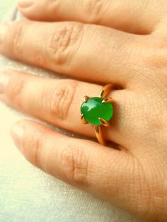 14K Gold Ring-Emerald Ring-Jade Ring-Gold Ring-14K Gold | Etsy Handmade Green Crystal Ring, Handmade Green Jade Rings, Handmade Green Promise Ring, Handmade Emerald Crystal Ring, Green Crystal Round Ring As Gift, Green Crystal Round Ring Gift, Green Crystal Round Ring For Gift, Jade Open Ring Gift, Jade Open Ring For Gift