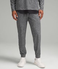 Rest And Reset. These Lightweight Joggers Have A Softly Brushed Interior That Makes Downtime Irresistible. Designed For Casual. Slim Fit Skims Glutes And Thighs, Then Tapers To Hem:intended To Sit At Ankle For 32"-34" Inseam. Hand Pockets With Hidden Phone And Coin Sleeves. Zippered Back Pocket. Waistband Drawcord Can Be Worn Inside Or Out. | Soft Jersey Jogger Regular Lightweight Joggers, Joggers Lululemon, Mens Joggers, Mens Activewear, Mens Bottom, Jersey Fabric, Active Wear, Lounge Wear, Coin