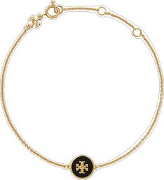 Elegant Black Jewelry With Gold-tone Logo Plaque, Classic Black Jewelry With Logo Charm, Classic Adjustable Jewelry With Logo Charm, Tory Burch Kira, Logo Set, Chain Bracelet, Tory Burch, Nordstrom, Chain