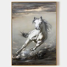 White Horse Abstract and Realistic Oil Painting White Horse Canvas Abstract and Realistic Art White Horse Wall Art Decoration Hyperrealism Art, Frameless Frame, Delivery Company, Wall Canvas Painting, Wall Paintings, Hyperrealism, Linen Canvas, 21 Days, Acrylic Paints