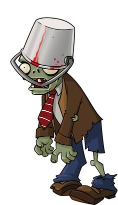 a cartoon zombie with an orange hat and tie