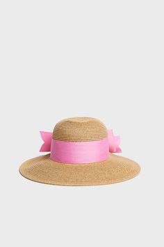 Exclusive Pink Packable Wide Bow Sunhat Pink Straw Hat For Summer, Pink Summer Sun Hat For Kentucky Derby, Pink Straw Sun Hat For Summer, Pink Straw Hat For Beach And Kentucky Derby, Pink Straw Hat For Kentucky Derby And Beach, Pink Straw Hat For Kentucky Derby Beach Outing, Pink Wide Brim Boater Hat For Vacation, Pink Short Brim Straw Hat For Beach Season, Pink Vacation Hat With Curved Brim