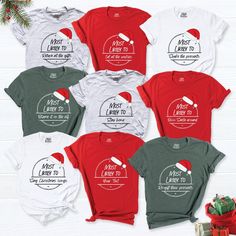 Most Likely Christmas Shirt, Santa Custom Shirt, Family Christmas T-Shirt, Party Shirt, Matching Group Christmas Shirt, tees For Christmas, HI! Welcome to my store, I'm delighted to see you here. My store's main goal is to provide you with premium everyday apparel with the best graphic t-shirts. I see you as a friend, not just a customer. I'm sure you'll love my designs. You can order the same design 4XL and 5XL large sizes from the link, please specify the details in the order note.   https://e Christmas Shopping Shirts For Women, Christmas Team Shirts, Family Christmas Themes Outfits, Family Christmas Shirts Svg, Family Christmas Tshirt Ideas, Most Likely Shirts, Most Likely Christmas Shirts, Christmas Shirts For Teachers, Funny Family Christmas Shirts