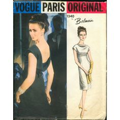 an old fashion magazine cover with a woman in a dress