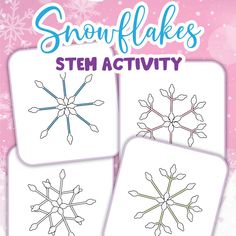 Q-Tip Snowflakes - STEM Activity Snowflake Stem Activities, Kindergarten Snowflake Art, Snowman Stem Activities For Kids, Stem Snowflakes, Winter Occupational Therapy Activities, Q Tip Crafts