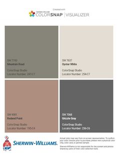 the color scheme for sherwinn - williams's new paint colors, including gray and