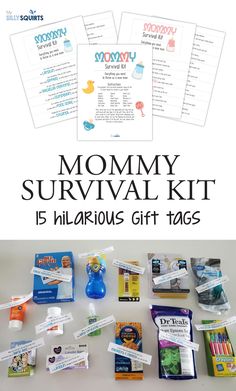 the mommy survival kit is filled with items to help kids learn how to use it