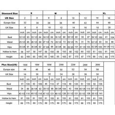 the size chart for women's shoes with measurements and measurementss on each side