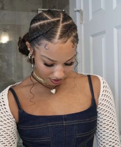 Protective Styles No Added Hair, Cornrows Bun, Braided Buns