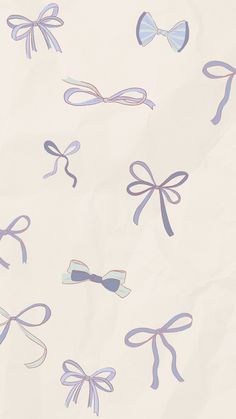 an image of bows and ribbons on white paper for wallpaper or backdrops in various colors