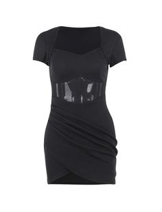 SPU: JUSDR230509006Stretch: Slightly StretchyFit Type: SlimClothing Detail: MeshStyle: Casual. Kpop. Date. Y2kColor: BlackPattern Type: PlainMaterial: Polyester. CottonNeckline: Square NeckSleeve Type: Short Sleeve Fitted Short Sleeve Club Dress, Black Fitted Mini Dress For Club, Fitted Short Sleeve Mini Dress For Night Out, Black Slim Fit Mini Dress For Night Out, Fitted Mini Dress With Short Sleeves For Night Out, Stretch Short Sleeve Bodycon Dress For Night Out, Short Sleeve Stretch Bodycon Dress For Night Out, Black Short Sleeve Bodycon Dress For Club, Stretch Bodycon Dress With Short Sleeves For Night Out