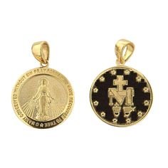 Abrace el poder de la fe con nuestra medalla de la Virgen de la Milagrosa en oro amarillo macizo de 18 quilates, que presenta el diseño icónico de la medalla milagrosa. Con unas medidas de 22 x 15 mm (0,86 x 0,59 pulgadas), incluido el asa, este exquisito colgante tiene el tamaño perfecto para el uso diario. Elaborada con oro amarillo de 18 quilates hipoalergénico, esta medalla es suave incluso con la piel más sensible. Viene empaquetado en una caja y bolsa de regalo de Amalia, lo que lo convier Yellow Gold Miraculous Medal Jewelry, Gold Plated Spiritual Necklace With Miraculous Medal, 14k Yellow Gold Miraculous Medal Necklace, Gold Miraculous Medal Round Pendant Jewelry, Gold-plated Jewelry With Miraculous Medal, Catholic Cross, Crawlers Earrings, Mens Silver Jewelry, Baby Earrings