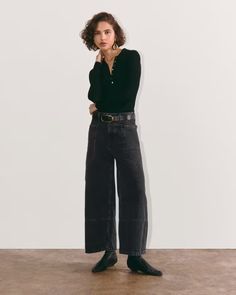 The Way-High® Gardener Cropped Jean Washed Black – Everlane Full-length Cargo Jeans For Spring Workwear, Spring Workwear Full-length Cargo Jeans, Full Length Cargo Jeans For Workwear In Spring, Fall Utility High Rise Wide Leg Pants, High Rise Utility Wide Leg Pants For Fall, Fall Utility Wide Leg Cargo Pants, Fall Utility Wide-leg Jeans, Utility Wide Leg Jeans For Elevated Casual, Fall Jeans With Patch Pockets