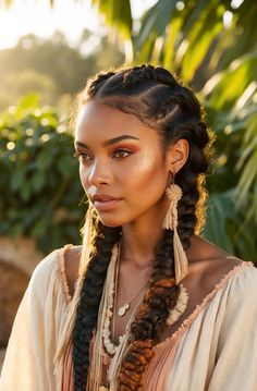 default a cinematic photo of easy braids ideas captured on a w 4 c9dac1d9 a65d 4cf0 a186 4386ac0ee125 French Braids For Medium Length Hair, Stylish Braids, Warrior Braids Woman Hairstyles, 2 Long Braids, 4c Braided Hairstyles, Long Braided Pigtails, Box Braids With Bangs, Cornrows With Natural Hair Only, Braided Bantu Knots Hairstyles