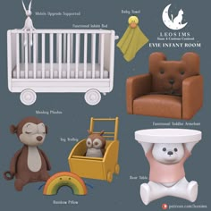 an image of baby nursery furniture and toys