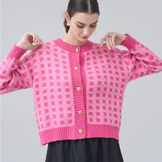 Brand New In Perfect Condition. Missing Tags Pink Button-up Cardigan For Winter, Vintage Pink Knit Cardigan, Pink Button-up Knit Cardigan, Vintage Pink Cardigan With Buttons, Pink Cotton Button-up Cardigan, Princess Polly, Pink Color, Sweaters & Cardigans, Button Up