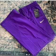 Brand New Athleisure Pants, Nike Sportswear Women, Black Jogger Pants, Nike Sweats, Black Windbreaker, Purple Pants, Fitted Joggers, Nike Sweatpants, Nike Purple