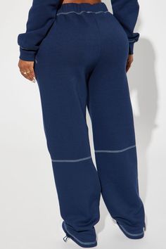 Available In Navy. Jogger High Waisted Contrast Stitch Elastic Waistband Toggles Pair With "Aria Contrast Stitch Fleece Lounge Crew Neck" 60% Cotton 40% Polyester Imported | Aria Contrast Stitch Fleece Lounge Jogger in Navy Blue size 3X by Fashion Nova Blue Winter Loungewear Bottoms, Blue Winter Lounging Bottoms, Blue Lounging Bottoms For Winter, Blue Bottoms For Lounging In Winter, Blue Casual Bottoms With Seam Detailing, Blue Bottoms With Contrast Stitching For Fall, Comfortable Blue Winter Bottoms, Blue Relaxed Fit Bottoms With Contrast Stitching, Navy Bottoms For Loungewear In Winter