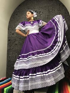 Mexican folkloric set woman's dress 5 da Mayo Costa Rica coco theme party fiesta wedding dance day of the dead by mexicotodocorazon on Etsy Purple Mexican Dress, Mexican Traditional Clothing Women, Traditional Mexican Dress For Women, Mexican Dancing Dress, Hispanic Dresses, Mexican Dance Dress, Mexican Dresses For Women, Mexican Dresses Traditional, Traditional Mexican Clothing