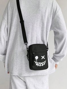 1pc Unisex Solid Color Oxford Cloth Mini Shoulder Bag, Casual And Trendy Sling Bag For Daily Use Black Casual,Cute   Polyester Animal,Letter,Plain Square Bag   Kids Bags & Luggage, size features are:Bust: ,Length: ,Sleeve Length: Black Sling Bag, Funny Bags, Side Bags, Jewelry Outfit, Mini Shoulder Bag, Shoulder Messenger Bag, Halloween Girl, Kids Jewelry, Kids Beachwear