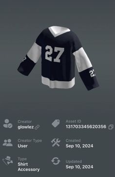 an image of a hockey jersey with numbers on the front and bottom half of it