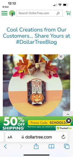 an advertisement for dollar tree with the words trick or treat on it's front