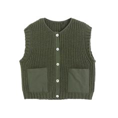 Details:10% OFF 1st Order. Free Shipping $70. Free Exchange & Easy Returns. This combination knitted sweater vest & long sleeve cardigan comes in comfy knit fabric with classic army green color. round neck. front patch big pockets with matching fabric. and front button closure button up. The waffle knit button up vest & cardigan is popular with skirt. pants. denim. jeans. leggings. scarves or necklaces. and get wrapped up & cozy feeling.Material: PolyesterColor: Army GreenDesign: Patched Pocket. Oversized. Sleeveless. Button Up Closure & Casual.Weight: Vest approx 0.33 kg Vest approx 0.6 kgMachine Wash Cold. Female Waistcoat, Army Green Vest, Vest Sweater, Sleeveless Jumper, Chic Tops, Maxi Dresses Fall, Fall Winter Dresses, Velvet Midi Dress, Cowl Neck Dress