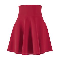 Solid Red Skater Skirt. Soft-touch. Versatile fit. 95% Polyester 5% Spandex. Printed on the care label in black color. White thread color. XS S M L XL 2XL Waist width, in 12.52 13.51 14.53 15.75 17.25 18.75 Outseam (w/o waistband), in 14.49 14.77 15 15.24 15.52 15.75 Shipping to US destinations averages between 8 to 15 business days. Pink Skater Skirt, Red Skater Skirt, Hot Pink Outfit, Hot Pink Skirt, Eve Outfit, New Years Dress, New Years Eve Outfits, Red Skirts