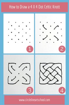 how to draw a 4x4 dot celtic knot in four easy steps step by step instructions