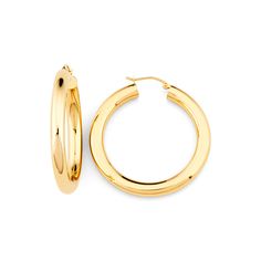 While trends change, there are a certain jewelry items that stand the test of time, these hoop earrings are classic and sophisticated year after year. 14K yellow gold tubing high polished with a Snap bar closures, for pierced ears only. The Earring Measures approximately 40mm or (1 5/8 Inches) diameter by 5mm or (3/16 inch) thick. Made in USA Earrings Hoop, Fine Earrings, Pierced Ears, Solid Yellow, Ear Piercings, Made In Usa, Jewelry Watches, Gold Bracelet, Ring Size