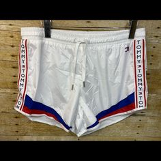 Tommy Hilfiger Track Shorts Size Small S And Medium M White- New B17. Condition Is New With Tags. Shipped With Usps. Really Fast Shipping. Same Or Next Day Shipping . Thank You Tommy Hilfiger White Casual Shorts, Tommy Hilfiger Blue Shorts, White Sports Shorts For Beach Season, Sporty White Bottoms For Vacation, Sporty White Summer Shorts, Sporty White Shorts For Beach Season, White Shorts For Beach Season Sports, White Stretch Beachwear Shorts, Sporty White Bottoms For Beach Season