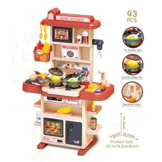 the toy kitchen playset has many different things in it