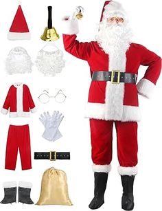 a man dressed up as santa claus with accessories