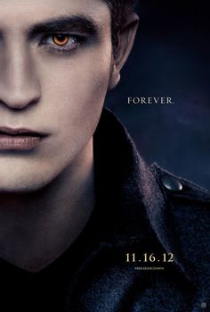 the twilight saga breaking dawn movie poster with edward pattis as his eyes and nose