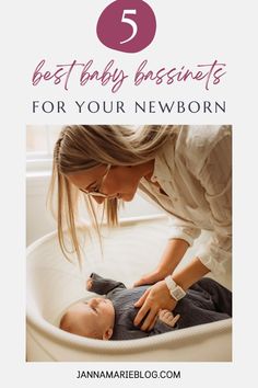 a woman holding a baby in her arms with the text 5 best baby essentials for your newborn