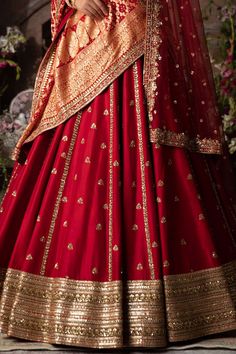 Buy Megha & Jigar Dupian Silk Embroidered Lehenga Set Online | Aza Fashions Simple Bridal Lehenga, Indian Bridal Wear Red, Red Wedding Lehenga, Pakistani Lehenga, Bridal Lehenga Designs, Simple Lehenga, Latest Bridal Lehenga, Lehenga Designs Simple, Indian Bride Outfits