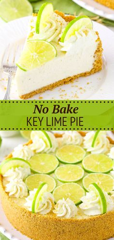 no bake key lime cheesecake on a plate