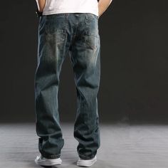 For a youthful stylish appeal, invest in these hip-hop-styled straight jeans for men that are designed in a solid pattern using denim material. These bottoms which have a mid-weight thickness are plus-sized and loose-fitting. They are full-length spring and autumn jeans with a button-fly closure and decorative pockets.Specifications Wash: Light Waist Type: MID Thickness: Midweight Style: HIP HOP Place Of Origin: China (Mainland) Pattern Type: Solid Origin: Mainland China Model Number: 2022/YD145J65 Material: Denim Length: Full Length Jeans Style: STRAIGHT Item Type: JEANS Gender: MEN Fit Type: LOOSE Fabric Type: Plaid Decoration: Pockets Closure Type: Button Fly CN: Jiangsu Brand Name: GeraldBlack Applicable Season: Spring and Autumn Applicable Scene: Casual Shipping This product ships fro Autumn Jeans, Denim Retro, Denim Pants Fashion, Plaid Decor, Fall Jeans, Loose Fabric, Jeans For Men, Retro Men, Denim Material