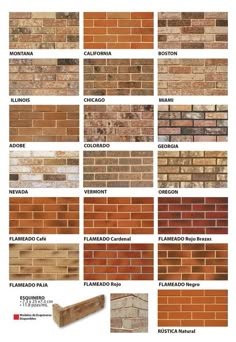 the different types of brick tiles and their names