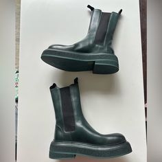 Marsell Zuccone Chelsea Boot Green Leather Eu 39.5 9.5 Big Chunky Incredible Marsell Zuccone Boots. They Have Creasing In The Leather As Shown, The Inside Sole Of Them You Can Feel Has Lifted And Is Hunching Up A Bit, Would Probably Need To Be Glued Back Down (It Is Very Hard To Capture A Photo Of, I Did My Best) But Other Than That They Hardly Show Any Wear. 100% Authentic Purchased From Nordstrom Rack. I Purchased Them Like This And Didn’t Wear Them Myself. I Would Die For These To Fit Me I’m I Did My Best, Chelsea Boot, Green Leather, Chelsea Boots, Nordstrom Rack, Chelsea, A Photo, Nordstrom, The Incredibles