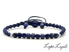 This Dainty Crystal Beaded Bracelet is made of Lapis Lazuli gemstone combined with 925 Sterling Silver beads.Elegant, Stylish and Natural! Would make a great gift for Her on Birthdays, Valentines Days or Mother's Day! Comes in a soft touch velvet pouch. Designed and Handmade in UK. MATERIALS: 4mm cube Lapis Lazuli beads 925 Sterling silver beads Strong waxed cord Bracelet is adjustable and will be fits perfectly from 17cm to-20cm (7inches-9inches). If you prefer different size write a convo with Sunstone Bracelet, Physical Healing, Lapis Lazuli Bracelet, Lapis Lazuli Beads, Lapis Lazuli Gemstone, Blue Lapis Lazuli, Bracelet Dainty, Crystal Beads Bracelet, Bracelet Women