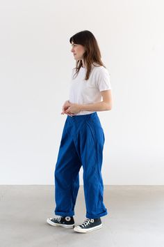 Vintage 29-41 Waist Matisse Blue Workwear Trousers Unisex Lightweight High Waist Cotton Pants Bright Blue Chino Waist - Etsy Blue Tapered Leg Bottoms With Button Closure, Blue Straight Leg Bottoms With Button Closure, Blue Baggy Bottoms With Button Closure, Blue Tapered Leg Pants With Button Closure, High Waist Cotton Cargo Pants With Buttons, High-waist Cotton Cargo Pants With Buttons, Blue Baggy Tapered Leg Bottoms, Blue Straight Leg Bottoms With Buttons, Blue Straight-leg Bottoms With Buttons