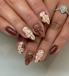 Boujee Fall Nails, November Nail Designs, Boujee Nails, November Nails, Nail Time, Plaid Nails, Nice Nails, Cute Gel Nails, Thanksgiving Nails