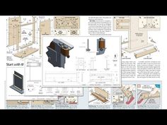 an instruction manual for woodworking with instructions and pictures on the front, side, and back sides