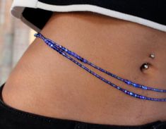 Ocean Rain Best Selling Sparkling Blue Double Strand 2 | Etsy Waist Bracelet, Ocean Rain, Waist Beads African, Waist Jewelry, Belly Jewelry, Waist Beads, Belly Chain, Waist Training, Beading Wire