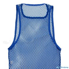 Orcajump - Sleeveless Sports Mesh Vest with Adjustable Straps and Fishnet Mesh Sleeves: Ideal for Exercise and Fitness Summer Training Vest With Stretch, Summer Training Stretch Vest, Casual Breathable Vest For Summer, Casual Summer Training Vest, Casual Breathable Summer Vest, Summer Training Racerback Vest, Blue Workout Vest For Summer, Blue Summer Workout Vest, Blue Tank Top For Summer Training