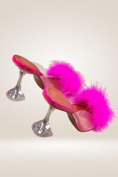 Stepping Up Your Style Game with Clear Stiletto Heel Pink Fur Sandals! Hey there, trendsetter! Get ready to slay in style with these jaw-dropping pink heels. They're the ultimate must-haves for anyone who's serious about fashion. Picture this: glittery stiletto high heels and plush fur details that are pure show-stoppers. Our pink heels are not your average kicks – they're the chameleons of footwear. Whether you're painting the town red or stepping into a special event, you'll have all eyes on you, and compliments raining down all night. But here's the real magic – these pink fur heels aren't just about looking fab; they're about feeling comfy too. That soft, fluffy fur adds a luxe touch, while the clear stiletto heels give you that extra boost of confidence. Don't let your shoe game lag b Trendy Pink High Heel Sandals, Trendy Pink Open Toe Heels, Pink Round Toe Sandals For Party, Pink Open Heel Sandals For Night Out, Pink Synthetic Heels For Party, Trendy High Heels For Party Season, Pink Round Toe Heels For Party, Glamorous Pink Sandals With Round Toe, Trendy Pink Round Toe Heels